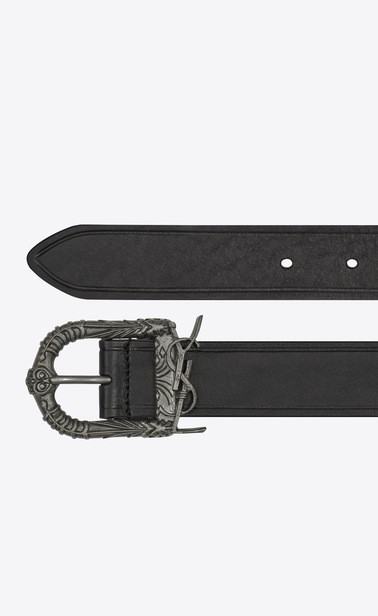 Celtic belt in black vintage leather